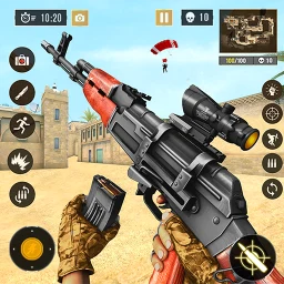 Icono de juegos de disparos 3d